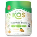 KOS Organic Superfood Greens pulver - Gut helse fra prebiotiske fiber, supergrønn og adaptogener - USDA sertifisert økologisk, laget i en GMP-sertifisert fasilitet - 28 Serverer Mango