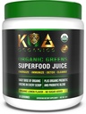 Grønne Superfood Juice pulver - USDA Organic Super Greens pulver med med Spirulina, Klorella, Matcha, hvetekorn, Digestive Enzymes & Probiotika - Lemon Flavor -30 ServQ