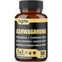 Ashwagandha Extract Kapsler 7 Herbal ingredienser 8050 mg - Blandet Fenugreek, Maca, Turmeric, Rhodiola, Ginger & Black Pepper - søvn, ånd, immun- og energistøtte - 5-måneders forsyning