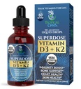 USDA organisk flytende vitamin D3 K2 Drops for voksne | Superdose 8000IU ren vitamin D3 | 60 Serv | vitamin D K2 Supplement for immun støtte og bein helse | 98% Absorpsjon | Vegan, ikke-GMO | 2 fl Oz