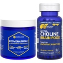NATURAL STACKS Acetylcholine Brain Food + Resveratrol Supplement Bundle - støtter kognitiv funksjon og hjerne aldring * - 120 Totale kapsler