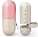 Zannaki oppgradere stor sammenlikning kornfiber moisture bevis søte ukentlig pille organisator, laser utskjæring markeringer, BPA gratis reiseturer spaserer 7 dagers pille boks saken å holde piller,vitaminer, fish olje,Supplements