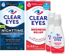 Bundle av klare øyne natttid gjenopprette øyne dråper, natt lindring tørr øye dråper, 0.5 Floz + klare øyne rødhet relief øye dråper, 0,5 oz, dobbelt pakke