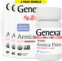 Genexa Arnica-tabletter for smertestillende formel | Alleviate Muscle & Joint Pain, Soreness, & Stivhet | Delicious Organic Grape Flavor | Homeopatisk Remedy laget ren | 300 Chewable Tabletter (3 Pack)
