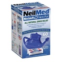 NeilMed NasaFlo Unbreakable Neti Pot med 60 forblandede pakker