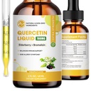 Quercetin flytende dråper - Quercetin kosttilskudd 700mg - 4X Sterkere enn piller og kapsler - 5 i 1 Quercetin med Bromelain Elderberry Vitamin for immunisme Helse Respiratorisk Helse Helse Helse- 2 Fl Oz