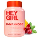 D Mannose Capsules - Fast-Acting UTI Supplement - Rense & Flush - med naturlig D-Mannose pulver, tranebær, Hibiscus & Dandelion - Alternativ til Cranberry for kvinner, 60 kapsler