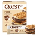 Quest Nutrition S'mores Protein Bar, 21g Protein, 4g Netkarbohydrater, 1g Sukker, Glutenfri, Ketovennlig, 4 greve