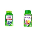 Vitafusion Ekstra styrke Biotin Gummy vitaminer, Berry Flavored, 5000 mg Biotin Vitaminer, Amerika & Omega-3 Gummy vitaminer, Berry Lemonade Flavored, hjerte helse vitaminer (1)
