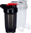 Shaker Flaske Protein Shakes Cup 10 Ounce Shaker Flaske med Whisk Balls, Protein Shake Flaske Set for Protein Mixes,Shakers for Protein Shakes, Shaker Cup, Protein Shaker, Black+Grey, 2PCS