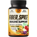 27in1 Fiber og Spice Supplement - Kombinert med organisk Psyllium, Hele Apple, Elderbær og mer - Support Mood, Kropp & Immunitet - 90 Kapsler i 1 måned