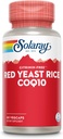 SOLARAY Red Yeast Rice Plus CoQ-10 & No-Flush Niacin Vitamin B-3, sunn hjerte og kardiovaskulær støtte, ikke-irradiert og citrin gratis, 60 dagers pengene tilbake garanti, 60 serveringer, 60 vegkaps