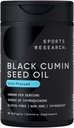 Idrettsforskning Svart Seed Oil 1000mg | Kaldt presset Nigela Sativa Olje med 3% Thymoquinon | Ikke-GMO, Glutenfri Supplement - 60 Flytende Softgels for voksne