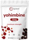 Dobbel styrke Yohimbine kosttilskudd for menn og kvinner, 10 mg Per servering, 300 Softgels, Yohimbine HCL med Jomfru solflower frøolje for bedre absorpsjon, støtter energiproduksjon, afrikansk rå