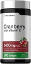 Horbäach Cranberry piller for kvinner og menn | 8400mg | 200 Softgels | Ekstrakt Supplement med vitamin C | Ikke-GMO, Glutenfri