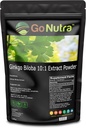 Go Nutra Ginkgo Biloba pulver 8 oz. | Pure Ginkgo Biloba kosttilskudd, Ginkgo pulver fra Biloba Leaf (8oz.)
