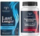 Promecent Delay Spray for ham (2,6 ml) + Testosteron Booster for menn Supplement med Tongkat Ali (LongJack), KSM-66 Ashwagandha, Horny Goat Weed