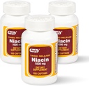 Rugby timed-administrert niacin 1000 mg kosttilskudd for voksne for energi, sirkulasjon og metabolisme støtte, 100 Captabs (pakke på 3)