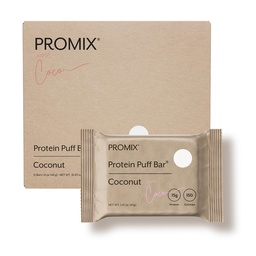 PrMixa Nutrition Protein Puff Bars - Kokos - Marshmallow Crispy Treat - Great Tasting & Sunn On The Go Snack - høy protein & lav kalori - Gratis fra Gluten, Soja, & Corn - 12 Bars