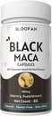 Svart Maca Kapsler 500 mg | 10:1 Ekstrakt pulver | Konsentrert Herbal Supplement | Ikke-GMO, Glutenfri, Maca Root Extract | Premium Herbal ernæring (60 greve (Pack of 1))