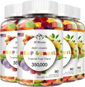 4 Pack Omega 3 6 9 Gummies Vegan Edible Bear Candy, Ikke-GMO, Lav Sukker