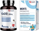 NATURE TARGET Probiotika for menn 60 milliarder CFUs14 Strains & CoQ10 200mg Softgels med PQQ Antioksidant for hjerte-helse og energiproduksjon