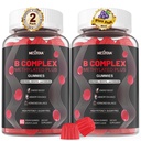 Hjernen og Mood Support Gummies, Super Vitamin B kompleks for menn og kvinner, Alle B-vitamin B1 B2 B3 B5 B6 B7 Folate MethyB12 med PABA, Inositol, Choline, støtter MTHFR Gene & Energi, Vegan, 120Ct
