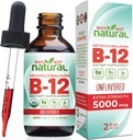 Hvorfor ikke naturlig organisk vitamin B12 flytende - sublingual ekstra styrke 60 x 5000 mht. Metylkobalamin dråper, vegan, maksimere absorpsjon og energi