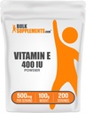 BulkSupplements.com Vitamin E 400 IU pulver - som D-Alpha Tokopherol, næringsstoffer - Glutenfri, 500 mg per servering, 100g (3,5 oz) (pakke av 1)