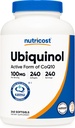 Nutricost Ubiquinol Softgels (100 mg, 240 Softgels) - Superior Absorpsjon Antioksidant  meget aktiv form av coQ10 - Glutenfri, ikke-GMO