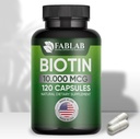 FabLab Biotin 10000 mikrog vitaminer med kollagen, keratin for kvinner og menn - Biotin hår negler Supplement for hår, hud og negler velvære - laget i USA, 120 kapsler