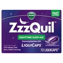 ZzzQuil LiquiCap søvnhjelp, Diphenhydramine 25mg HCl, søvnhjelp for voksne, natt søvnhjelp, 72 LiquiCaps