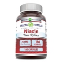Amazing Formler Niacin (Vitamin B3) 250 mg 180 Kapsler Supplement | Ikke-GMO | Glutenfri | Maked i USA