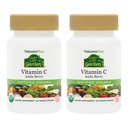 NaturesPlus Kilde til Liv Garden Vitamin C - 60 Vegan Capsules, Pakke med 2 - Immunsystem Støtte - sertifisert organisk, ikke-GMO, Glutenfri - 60 Total Tjenester
