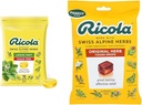 Ricola Sukker Gratis sitron Mint Herbal Cough Suppressant Throat drops, 105ct veske og opprinnelig naturlig urt Cough Suppressant Throat Drops, 45 drops, kjemper Coughs naturlig