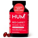 HUM Røde teppe Hud og hår vitaminer for kvinner med Omega 3 fettsyrer, vitamin E, og svart currant frøolje, Supplement for hud helse og sunne hår follikler støtte, 60 greve
