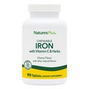 NaturesPlus Chewable jern, Cherry - 90 tabletter, pakke med 2 - Støtter sunn blod og naturlig energi produksjon - høy potens Supplement med vitamin C & urter - 180 Total Services