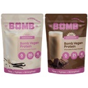 Blender Bomber Bomben Co Bomb Plant Protein, Sjokolade og vanilla Protein pulver med 21g Protein, Aminosyrer, null sukker, Pea Protein, Cocoa, Chia frø, Vanilla & Monk Frukt, 40 Srvgs