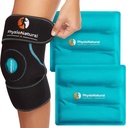 FysioNaturlig ispakke for knesmerter Relief, Reusable Gel Ice Wrap for benskader, heving, kne erstatning kirurgi, kalde kompress terapi for ledgikt, Meniscus Tear og ACL