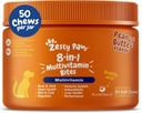 Zesty Paws Hund Multivitamin, Chewable Hundevitaminer og kosttilskudd for Hip & Joints, Hud & Coat, Omega 3 Fish Oil for hunder - Senior & Puppy Multivitamin- Peanut Butter- 50ct
