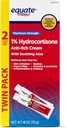 Nøyaktig TWINPACK 1 % Hydrokortison Anti-itch Cream Sammenlign med maksimal styrke Cortisone