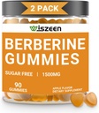 2 pakke Berberine Gummies, sukker gratis Berberine Supplement 1500 mg med Ceylon Cinnamon, Berberine Gummy for voksne