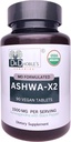 Ashwa X2, Md Formulerte Vegan Tabletter med naturlige ingredienser og svart pepper som øker biotilgjengelighet, 1500 mg, Ingen ekstrakt, USDA Økologisk