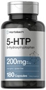 Horbäach 5HTP 200 mg Supplement | 180 kapsler | 5 Hydroxytryptophan | Griffonia Simplicifolia | Ekstra styrke | Ikke-GMO, Glutenfri