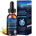 (1 Pakke) Magnesium Kalsium Sink Supplement med vitamin D3 K2 for kvinner, Magnesium Glykinat Vegansk flytende dråper for voksen Plus L-Theanine Bor Sea Moss Extract, Bein, søvn og ben Cramps, 1 Fl Oz