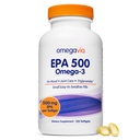 OmegaVia EPA 500, renset Omega-3 Fish Oil Supplement, 500 mg EPA i triglyceridform, Burpless Fish Oil, Ikke-GMO, Glutenfri, IFOS 5-stjerners, 120 Softgels