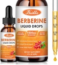(2 Pakke) Berberine Supplement, Berberine flytende dråper med Ceylon Cinnamon, Bitter Melon, sukkerfri og vegansk Supplement støtter immunsystem og gastrointestinal omsorg - 4 FL Oz