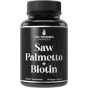 Så Palmetto + Biotin Advanced 2-i-1 Combo for hårvekst. Vegan Capsules Supplement med naturlig sag Palmetto ekstrakt + 10000mcg Biotin. Hårtap og revokst piller for menn og kvinner. DHT Blocker