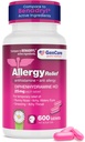 GenCare - Allergy Relief Medisin | Antihistamin Diphenhydramine 25 mg (600 tabletter per flaske) Verdipakke | Relieve for kløende øyne, sensing, Runny Nese | Sesongale eller innendørs og utendørs allergier