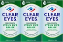 Klare øyne maksimal kløende øye lindring øye dråper, 0,5 fl Oz (pakke på 3)